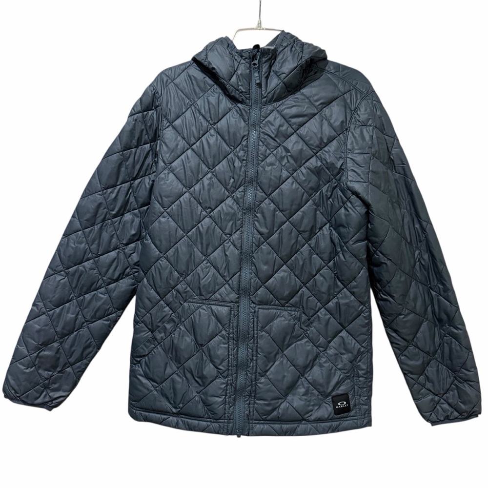 Oakley Men’s Medium Quilted Charcoal Gray/Blue DWR Chambers Zip Up Jacket C